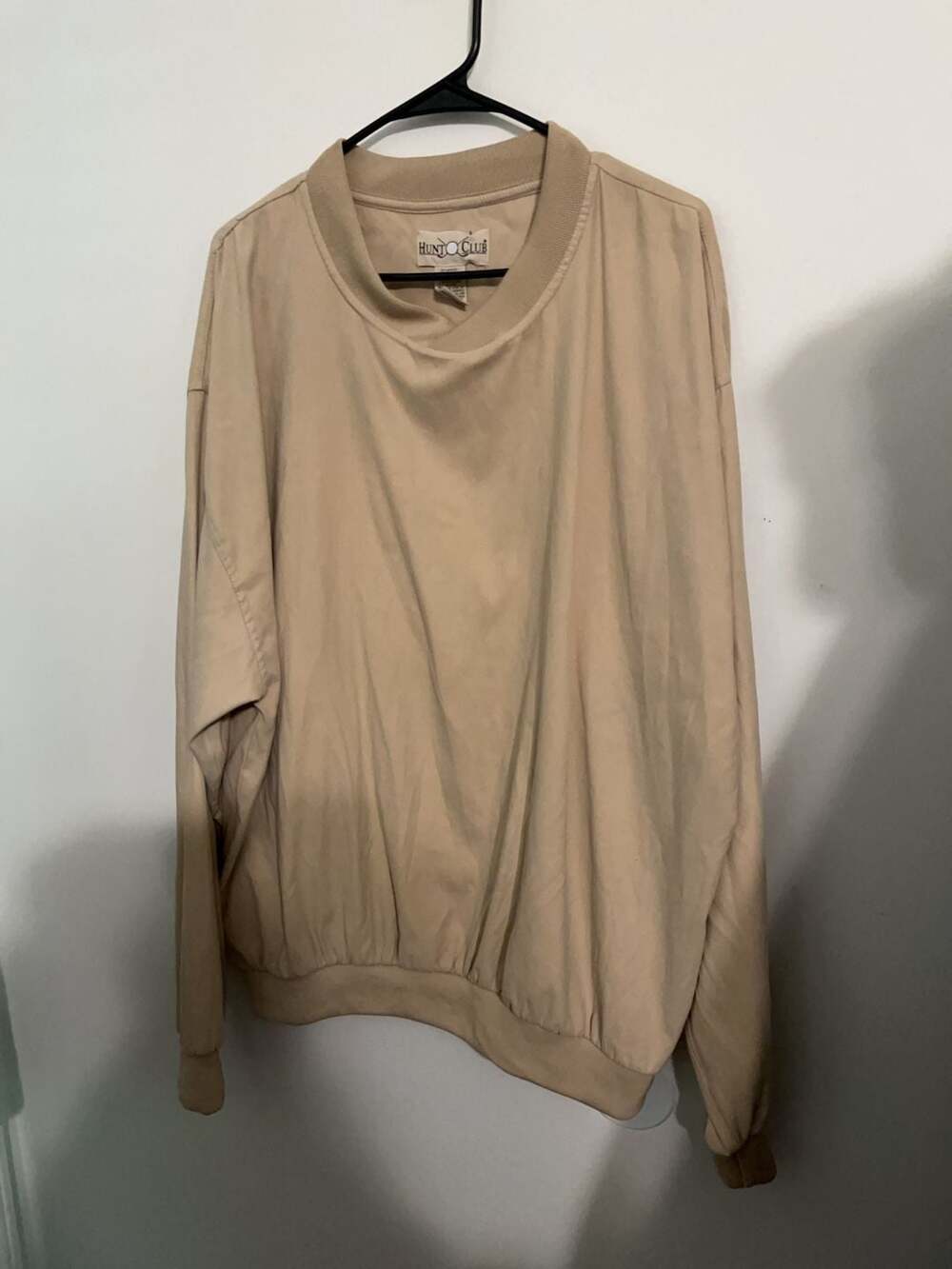 Hunt Club Vintage Tan Golf Pullover Windbreaker Size XL
